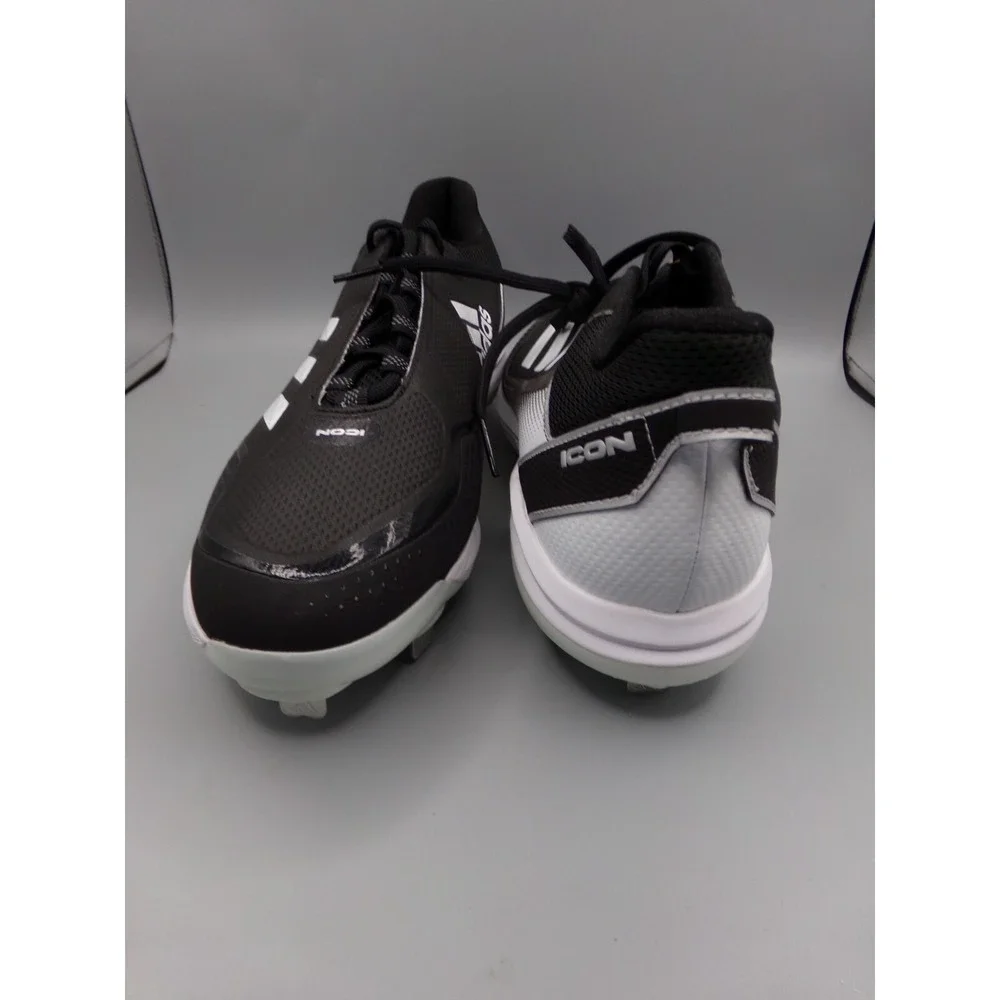 Adidas Icon‎ 7 Baseball Metal Cleats Black  & White FZ1558 Men's Size 14